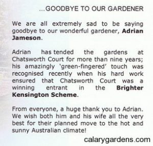 calary gardens goodbye to UK